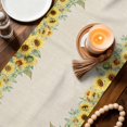 thumbnail image 3 of Farmhouse Yaks Table Runner 90 Inches, Country Vintage Sunflowers Floral Beige Bed Runner Dresser Scarves Tabletop for Indoor Outdoor Parties/Ceremony/Banquet, 13" x 90", 3 of 9