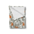thumbnail image 2 of Fox Soft Flannel Fleece Throw Blanket, Woodland Animals in Flower Field Nursery Cartoon Sleeping Forest Fauna, Cozy Plush for Indoor and Outdoor Use, 50" x 70", Orange Pale Sage Green, by Ambesonne, 2 of 6