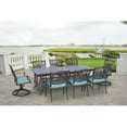 thumbnail image 5 of Hanover Traditions 9-Piece Aluminum Outdoor Dining Set Seats up to 8 People, Blue, 5 of 17