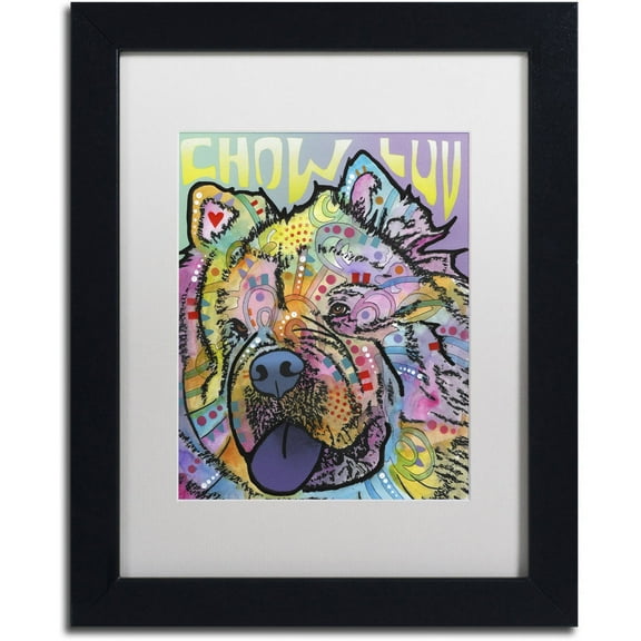 Trademark Fine Art 'Chow Love' Canvas Art by Dean Russo, White Matte, Black Frame