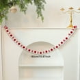 thumbnail image 5 of Opvise Felt Ball Garland 180cm Red and White Plush and Striped Decorative Christmas Ornament for Tree Fireplace and Home Decor, 5 of 7