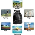 thumbnail image 7 of Waterproof Drawstring Backpack Gym Bag: Sports Gym Backpack with Wet and Dry Separation Bag & Shoe Compartment, Draw String Back Bag for Men Women, 7 of 7