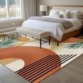 thumbnail image 5 of Boho Geometric Area Rugs Collection 5'x8', Farmhouse Orange Abstract Leaves Stripes Non Slip Indoor Rectangle Throw Runner Rug Floor Mat Carpet for Living Room Dining Table Bedroom Nursery, 5 of 9