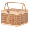 thumbnail image 5 of PTOOTP Brown Woven Basket with Lid - Storage and Picnic Basket for Kitchen, Outdoor, and Home Organization, 5 of 8