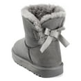 thumbnail image 3 of YDN Women Cozy Slip On Low Heels Back Bow Short Boots Round Closed Toe Flats Ankle Booties Winter Warm Shoes Size 6.5 Gray, 3 of 4