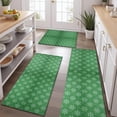 thumbnail image 2 of Green Christmas Snowflake Pattern Kitchen Rugs Sets Of 3,Kitchen Runner Rugs Non Skid Washable,Decorative Kitchen Floor Mats for Kitchen,Sink,Laundry,17"x30"+ 17"x47" + 17"x59", 2 of 6