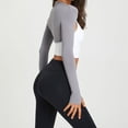 thumbnail image 3 of APEXFWDT Women's Long Sleeve Open Front Bolero Shrug Crop Top Cardigan Women Workout Cropped Shirts Sports Shrug ,Without Bra, 3 of 8