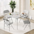 thumbnail image 4 of Festisoul Folding Card Table, 34'' Portable Square Game Table with Collapsible Legs, Multifunctional Foladable Table with PU Padded Tabletop for Home, Camping, Picnics, Games, 4 of 8