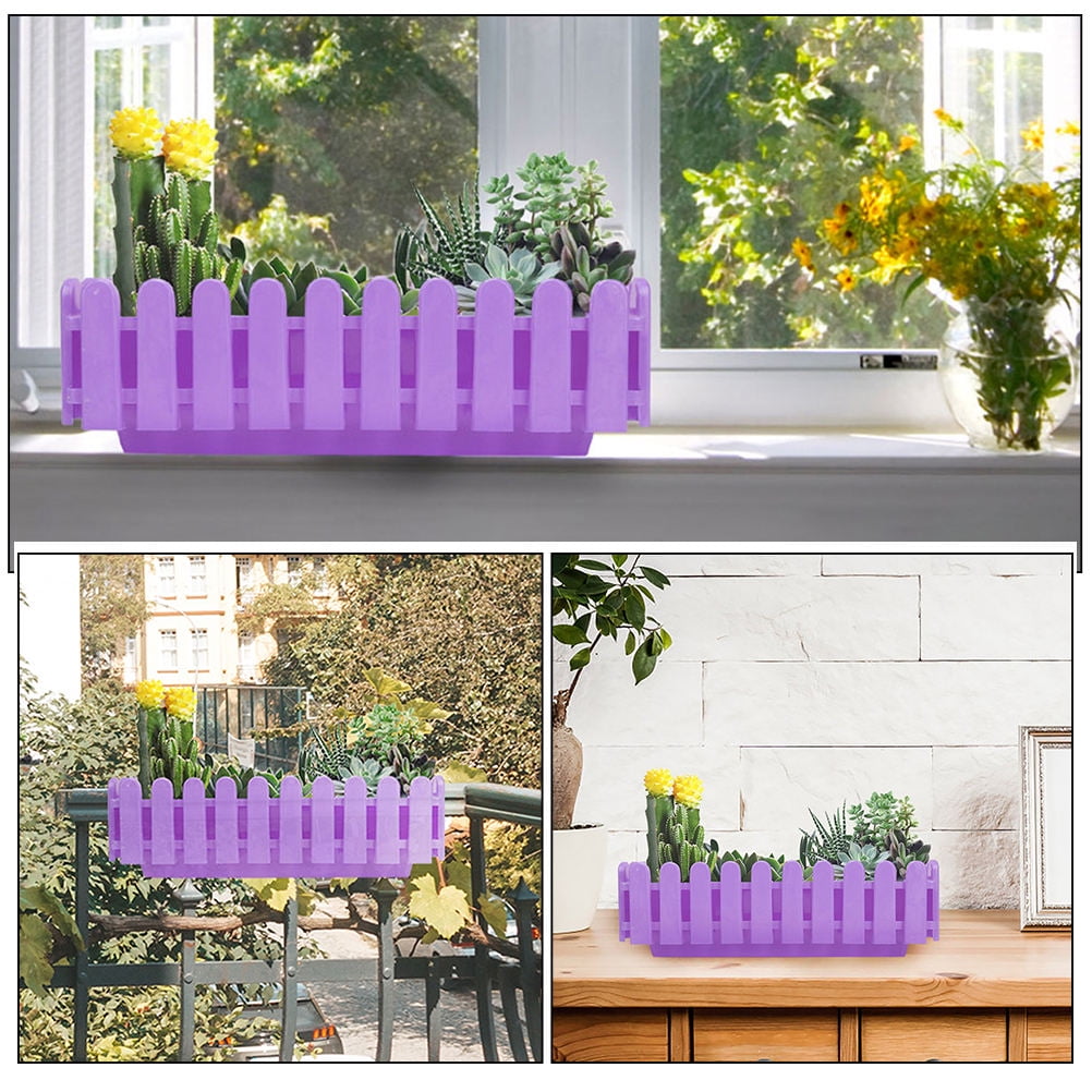 LEORX Indoor Window Planter Window Flower Box Purple Modern Style 1Pcs for Home Growing