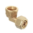 thumbnail image 1 of Conectores de codo hembra con tornillo de latón, acoplador rápido compuesto de aluminio comprimido, conector roscado para agua y gas., 1 of 5