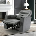 thumbnail image 7 of Bonzy Home Power Electric Recliner Chair, PU Leather Home Theater Seating with Cup Holders, USB Port & Hidden Storage, Single Movie Recliner for Living Room Media Room, Gray, 7 of 7