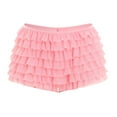 thumbnail image 5 of Women Sexy Ruffle Shorts With Bow Soild Color Party Shorts Short Skirt Low Waist Layered Shorts, 5 of 7