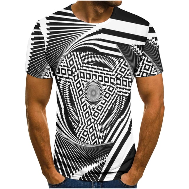 Birdeem T-Shirt Homme Impression Abstraite 3D Manches Courtes Col Rond Mode Décontracté Quotidien Vacances T-Shirt Haut Blouses