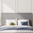 thumbnail image 4 of Leumius Farmhouse Style Queen Size Bed with Barn Door Designed Headboard and Footboard, Pinewood Bed with Strengthened Bed Frame for Teens Adults Grey, 4 of 9