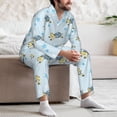 thumbnail image 7 of Balery Cartoon Turtle Pattern Pajama Sets for Men Long Sleeve 2 Piece Sleepwear Loungewear Sets Soft PJ's with Pockets Long Sleeve Comfy Pj Sets-X-Large, 7 of 7