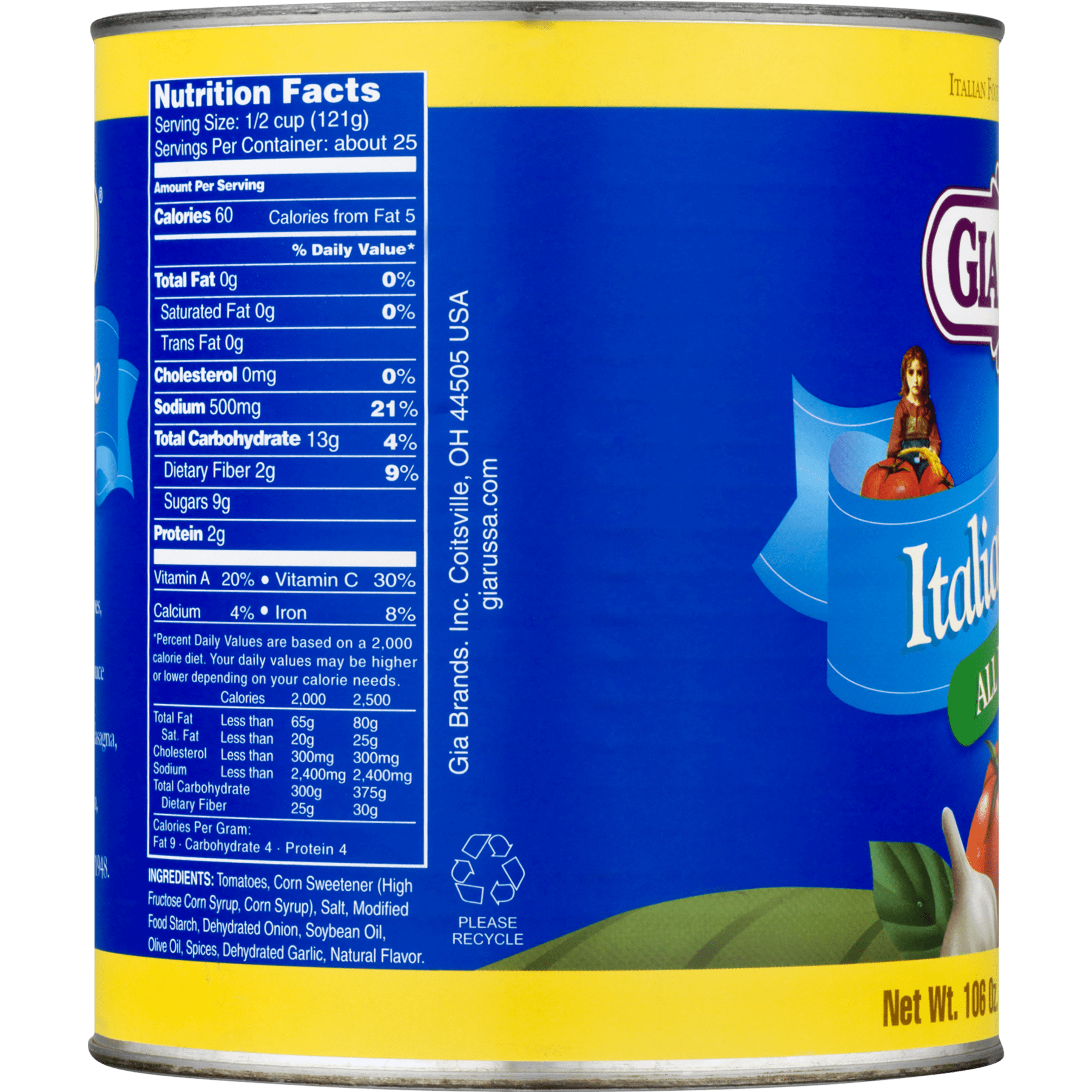 Gia Russa All Purpose Italian Sauce 106 oz Can