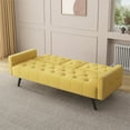 thumbnail image 5 of Sofa Bed,Convertible Couch Sleeper Home Recliner with Nail Head Trim Armrest,3 Adjustable Positions & 2 Cup Holders,72" Velvet Reversible Loveseat Folding Daybed for Small Spaces,Green, 5 of 6