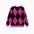 thumbnail image 5 of Barbie Womens Sweater Mommy And Me Logo Roseo Embroidered Checkered Nylon Knitwear Sizes S-XL, 5 of 9