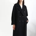 thumbnail image 3 of Gabardina de mujer, abrigo largo cruzado, chaqueta cortavientos, cárdigan, abrigo de invierno, solapas lisas, abrigo de mujer, abrigo de transición cortavientos con bolsillos y botones (2XL), 3 of 6
