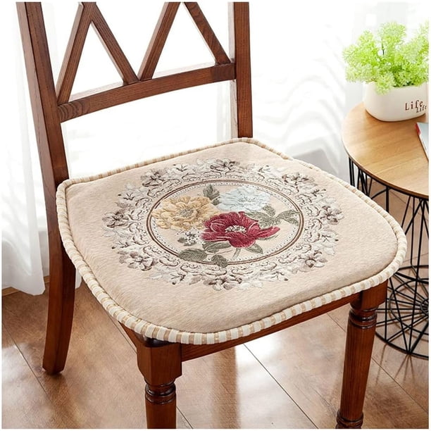 Nvzi Cojín para jardín, terraza, hogar, cocina, oficina, grueso y cómodo, 16,53 x 17,32 pulgadas (beige)
