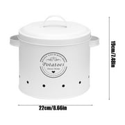 Yoloke Vegetable Storage Barrel Kitchen Garlic Container Potato Jar Garlic Storage Pot Garlic Holder Home Ginger Keeper Potato Onion Garlic Storage Canister Ginger Storage Jar for Home