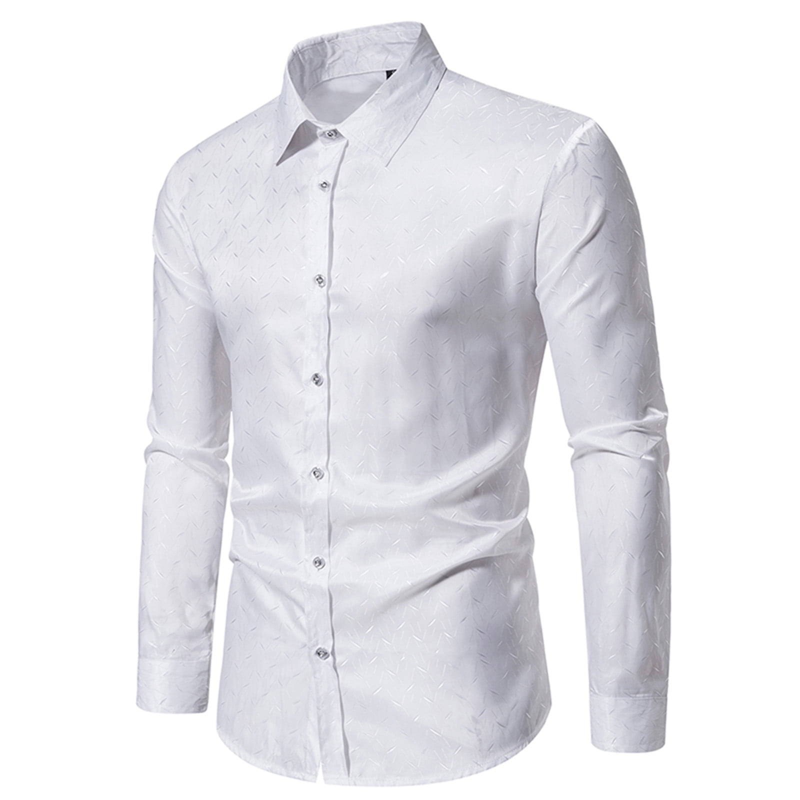 TIMIFIS Men's White Dress Shirts Solid Long Sleeve Stretch Wrinkle-Free Formal  Shirt Business Casual Button Down Shirts-White - Fall - Walmart.ca