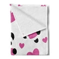 thumbnail image 2 of Love Soft Flannel Fleece Throw Blanket, Day of Love Pandas and Hearts Cartoon Cheerful Wildlife Fun Art, Cozy Plush for Indoor and Outdoor Use, 50" x 70", Fuchsia Black White, by Ambesonne, 2 of 5