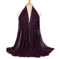 thumbnail image 3 of Purple Scarf Women Fashion Chiffon Long Scarf Muslim Hijab Arab Wrap Shawl Headwear, 3 of 3