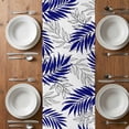 thumbnail image 6 of Blue Leaves Table Runner - 90 Inch Long, Kitchen Dining Table Runner Dresser Scarves, Abstract Modern Geometric Lines Simple Art Farmhouse Decor for Coffee Tables Wedding Party Banquet, 6 of 8