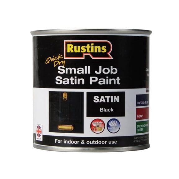 Rustins Quick Dry Small Job Paint Satin Black 250ml