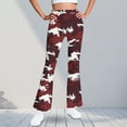 thumbnail image 2 of Girls Winter Pants Bell Bottom Leggings with Fleece Plush Lining Warm High Waist Plaid Pull On Flared Long Pant (9 Years, Red|Camo), 2 of 6