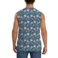 thumbnail image 4 of Uemuo Tulips Flowers Pattern Men's Sleeveless T-Shirt,Muscle Athletic Tank Top, Moisture-wicking Quick-dry Breathable Classic Tee Top for Gym Run Outdoor Sports-XX-Large, 4 of 8