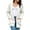 White, variant on Mengpipi Women's Cardigan Sweater Loose Long Sleeve Open Front Knit Coat with Pockets, Black-L(12-14)