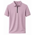 thumbnail image 2 of Mens Golf Shirt Quick Dry Stretch Zip Short Sleeve Polo Shirt, 2 of 6