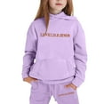 thumbnail image 4 of Toddler Girls Outfits Sets Casual Winter Wear Trendy Printed Hooded Sweatshirt Cute Girls' Fall Clothing Sets Purple Size 3-4T, 4 of 4
