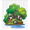 thumbnail image 2 of Ambesonne Panda Shower Curtain, Mammals on an Island Setting, 69"Wx84"L, Multicolor, 2 of 2