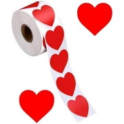 500 Pcs 1 Roll Red Love Heart Stickers Adhesive Labels Heart Envelope Seals Love Decorative Stickers Decorations
