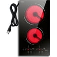 thumbnail image 1 of 2 Burner Electric Cooktop 110v, 120v Plug In Electric Stove Top, 12 Inch Built-in Radiant Electric Stove, Electric Ceramic Cooktop with Child Safety Lock, Timer, Over-Temperature Protection, 1 of 8