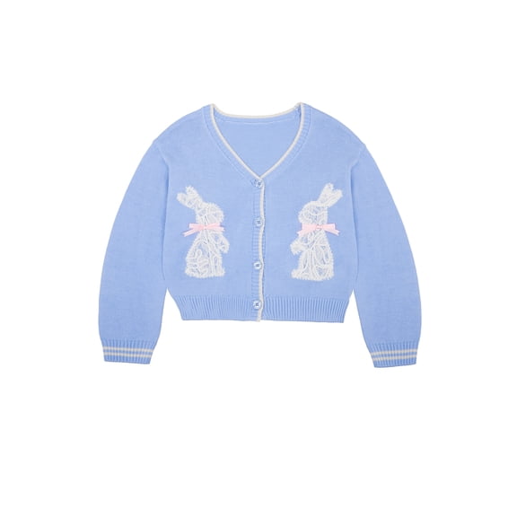 Way to Celebrate Girls Long Sleeve Easter Cardigan, Sizes 4-18