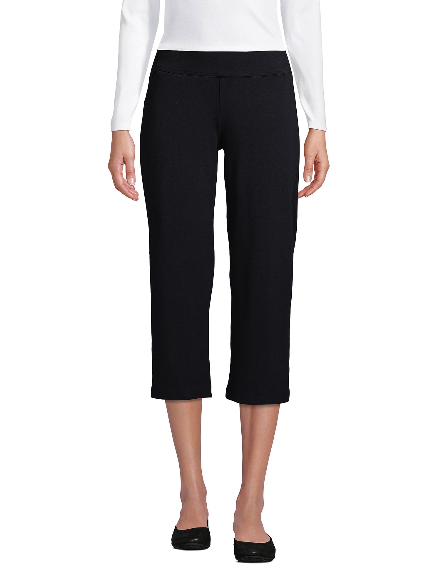 Lands' End Women's Petite Starfish Mid Rise Elastic Waist Pull On Crop