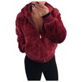 thumbnail image 1 of WEIYLL Veste en Molleton Femme Manches Longues Poche Couleur Unie Lapin Vin Manteaux d'Automne Taille g, 1 of 6