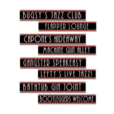 Pack of 48 Gangster Roaring 20's Street Sign Cutout Party Decoration Signs 24