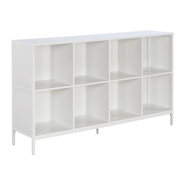 Scranton & Co Industrial 8-Cube Bookshelf with Metal Frame in White
