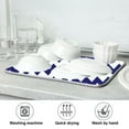 thumbnail image 7 of Navy Blue Chevron Zigzag Striped Dish Drying Mat Microfiber Kitchen Mats Large Counter Absorbent Dish Pad Drainer Rack 16"x18", 7 of 7