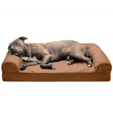 UPC: 0842229100068 | FurHaven Pet Products Quilted Orthopedic Sofa Pet Bed for Dogs & Cats – Toasted Brown  Large