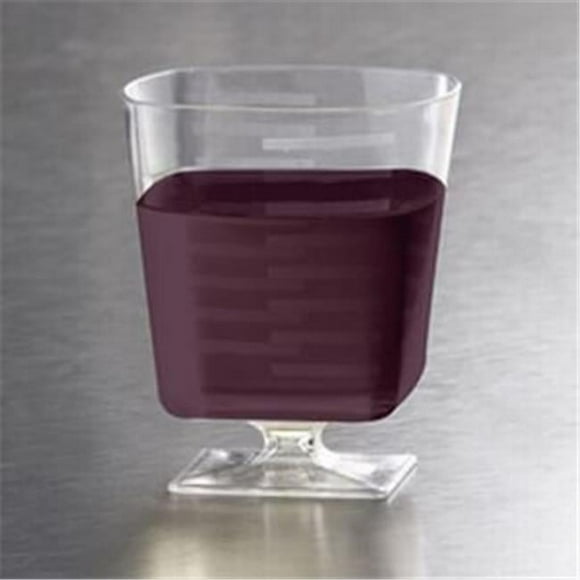 EMI Yoshi EMI-SPWG8 Squares Pedestal Wine Glass 8 oz, Clear