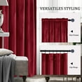thumbnail image 4 of Hiasan Luxury Wine Red Velvet Curtain with Tiebacks-Blackout Curtains for Bedroom/Living Room, Rod Pocket, 52" x 72", Set of 2, 4 of 8
