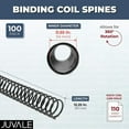 thumbnail image 2 of Black Spiral Binding Coils, Plastic Spines for 110 Sheets (12 in, 14mm, 4:1 Pitch, 100 Pack), 2 of 7
