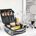 thumbnail image 5 of FORMRS Travel Makeup Bag Large Capacity Train Case Cosmetic Organizer with Adjustable Dividers, Blue Window, 5 of 8