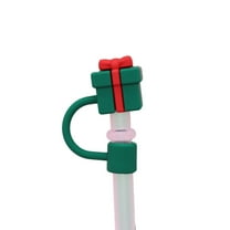 putnchl Christmas Limited Straw Covers For Straw - 2 Size 8mm & 10mm Silicone Straw Toppers For Tumblers, Cute 3D Straw Stopper For Glass Straw Reusable Straws